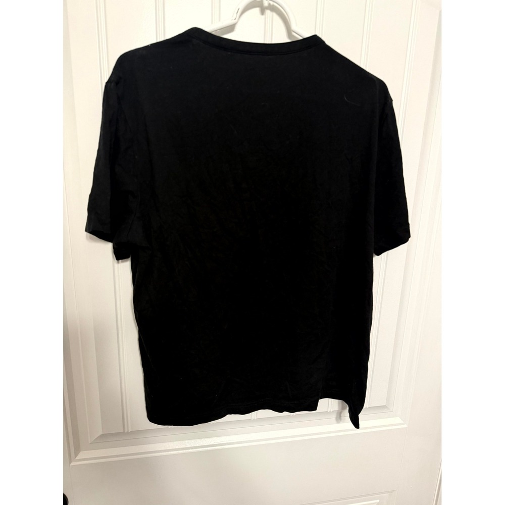 Banana Republic Henley T-Shirt Mens Large Black Premium Wash Short Sleeve - Picture 3 of 6